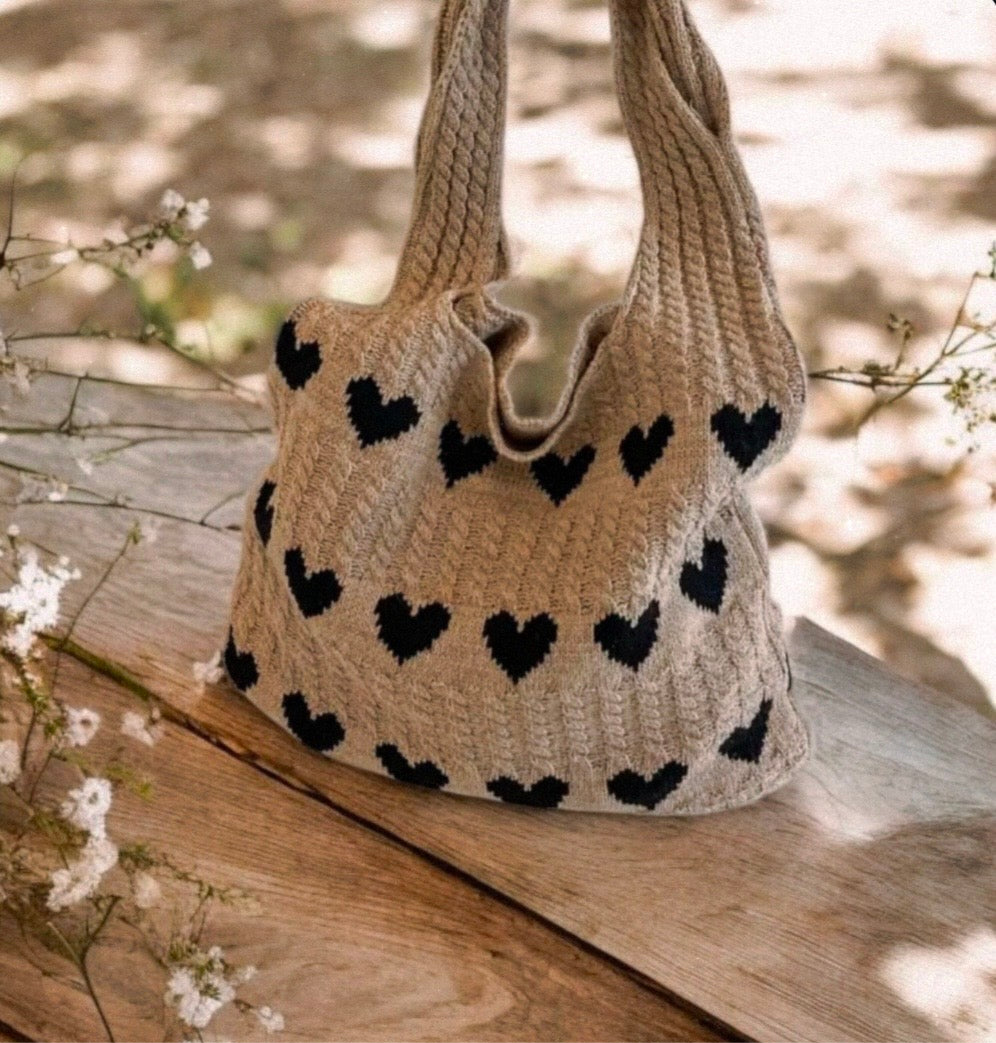 the heart of mocha crochet tote