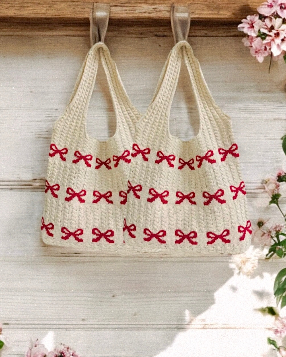 red threads forever crochet tote