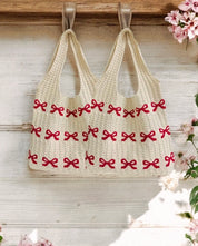 red threads forever crochet tote