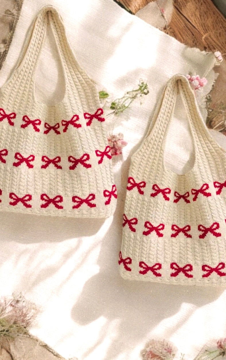 red threads forever crochet tote
