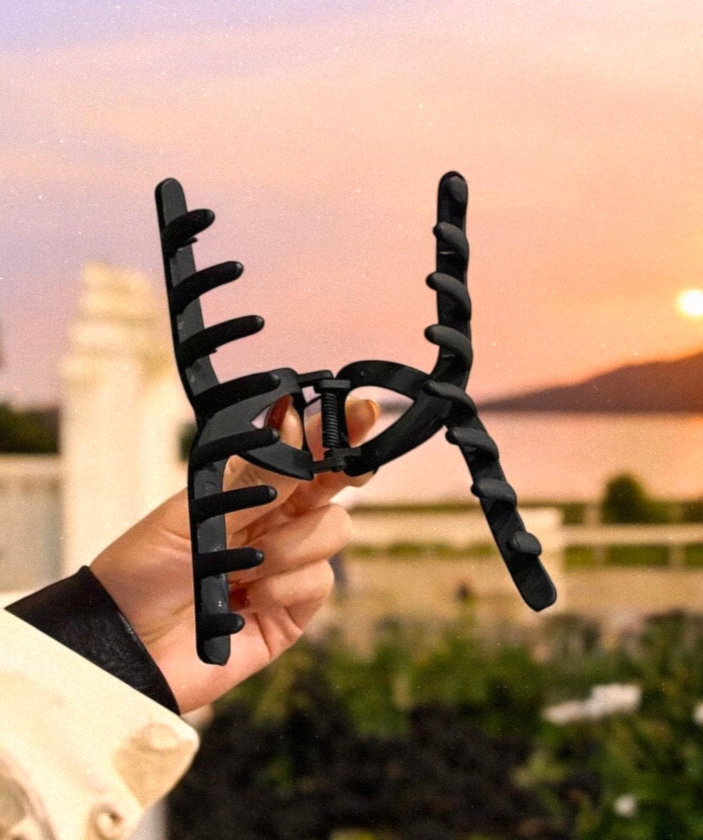 Raven’s Matte Black Hair Claw Clip